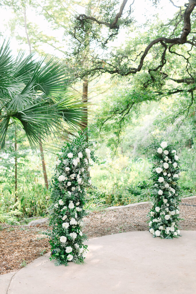 floral set up for wedding ceremony