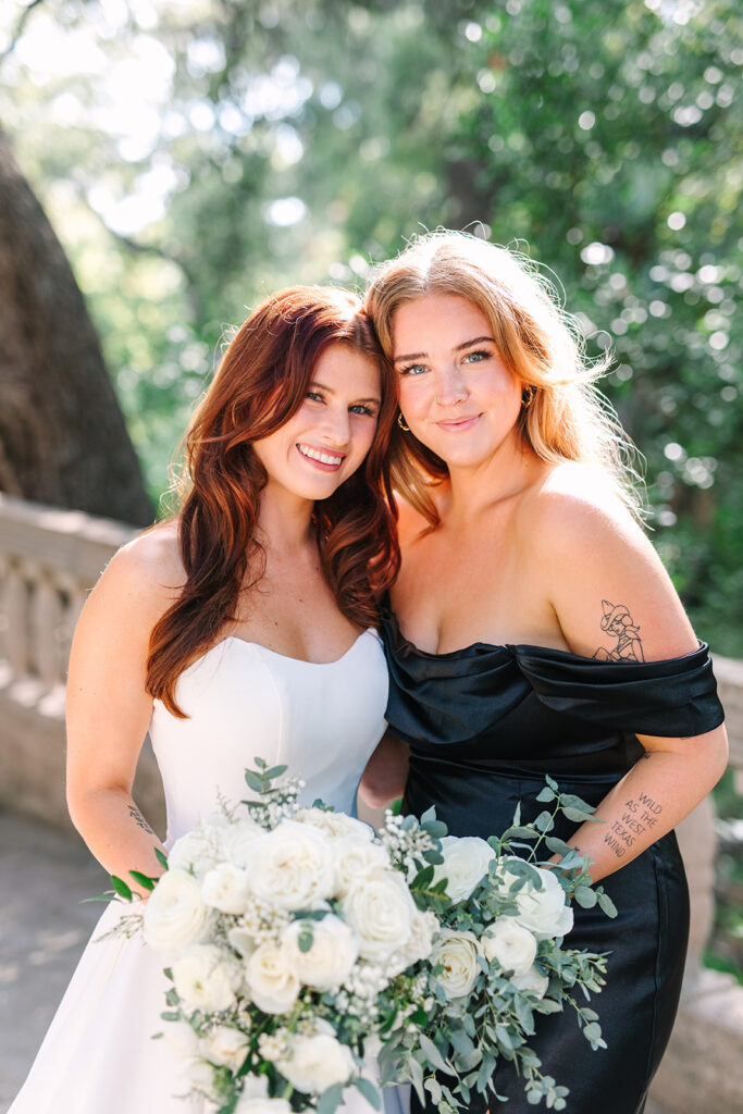 bride and bridesmaid