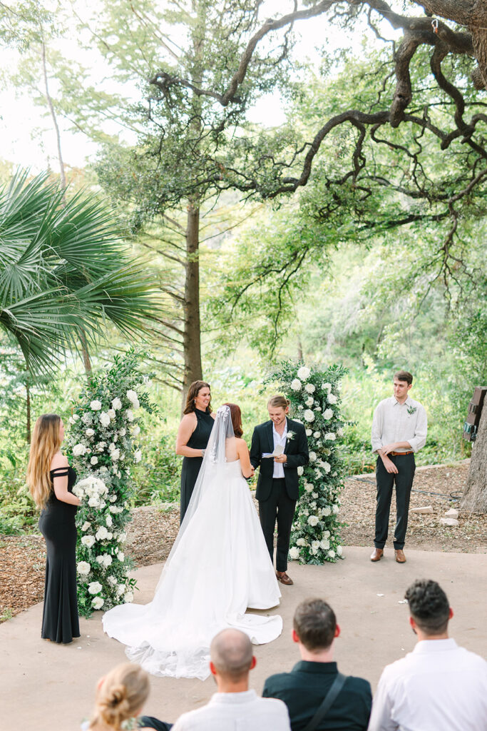 wedding ceremony at Laguna Gloria