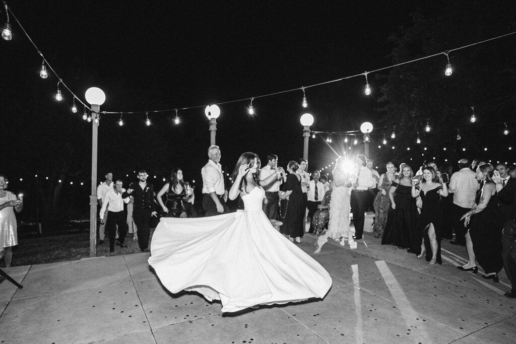 bride spinning on dance floor