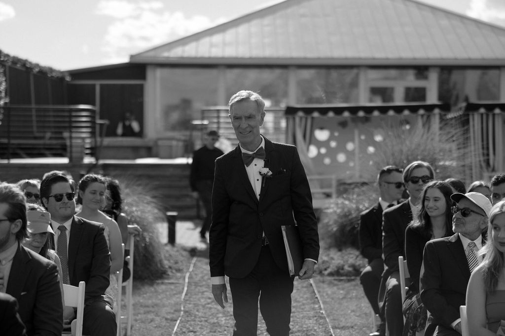 Bill Nye walking down the aisle